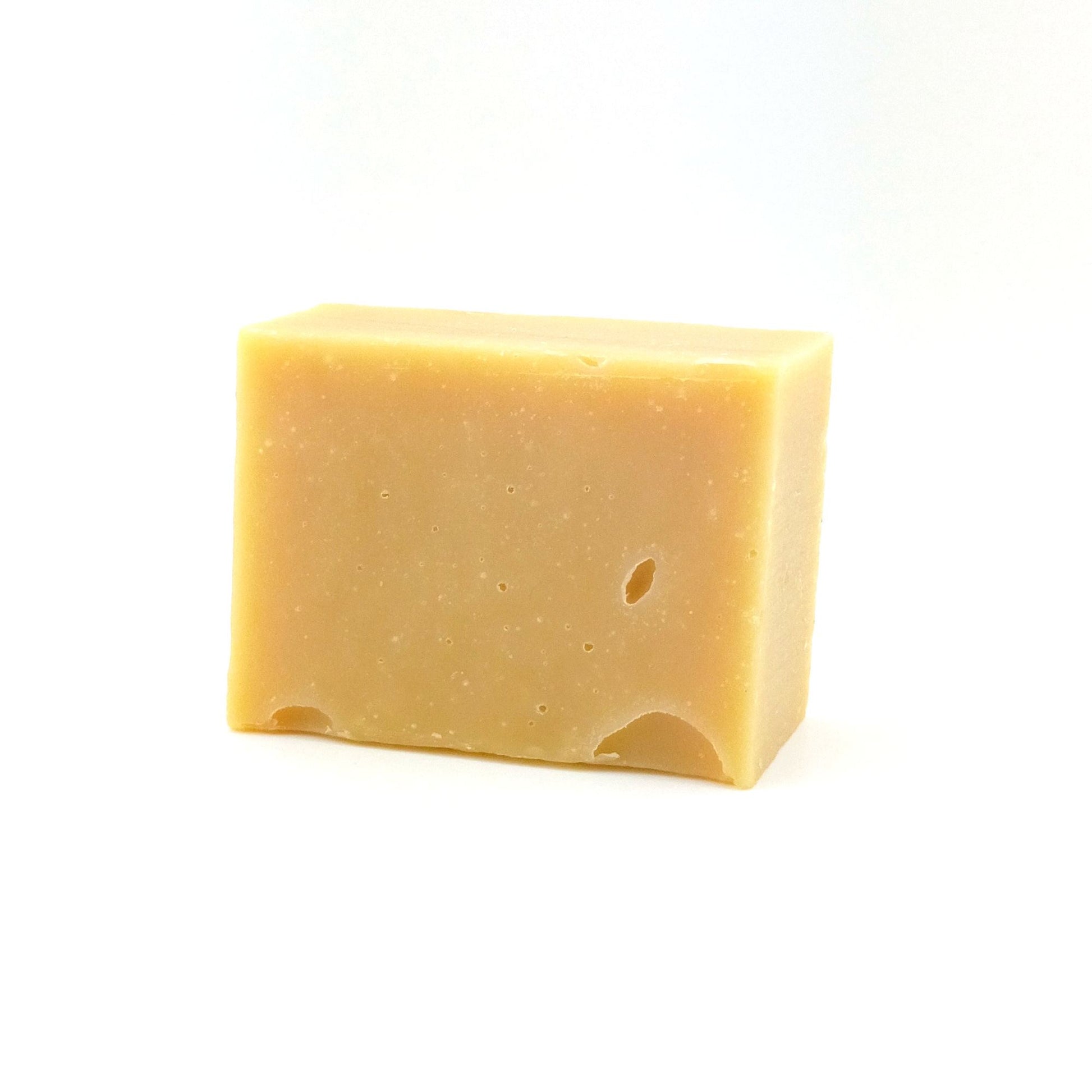 front view of shepherd's soap goat's milk soap bar with natural scent and lanolin